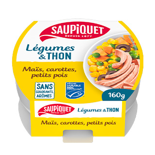 Saupiquet Saladière : Les Saladières Maïs, Carottes, Petits pois